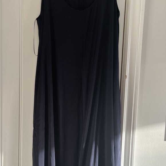 Vince maxi polyester/silk dark navy flowy dress - Picture 3 of 3